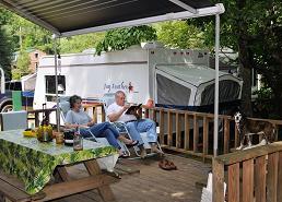 Campground sites on the stream